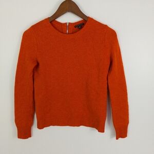 Theory 100% Cashmere Crew Neck Sweater Orange Size Small